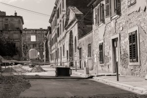 Baustelle beim Amphitheater in Pula