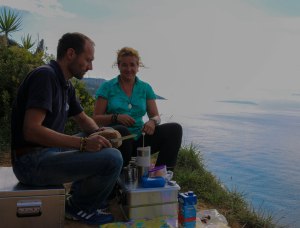Ankunft an unserem Standplatz mit Probefrühstück