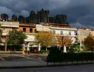 die Meteorafelsen bei Ankunft in Kalambaka